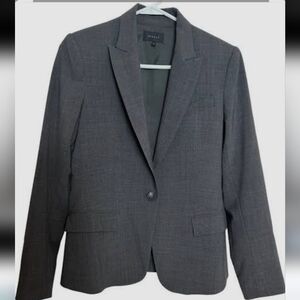 Theory Woman Charcoal Two-Button Blazer,sz 8.